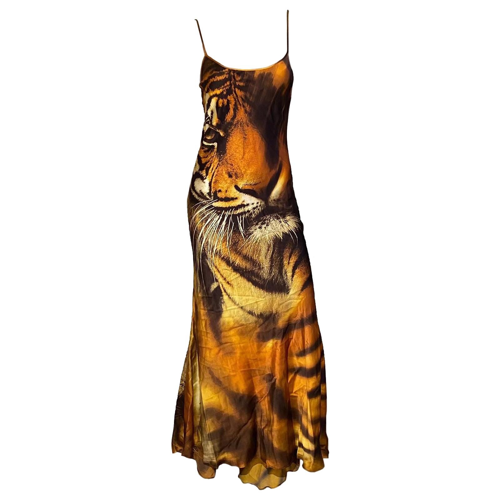 Tiger Print Runway Dress at 1stDibs